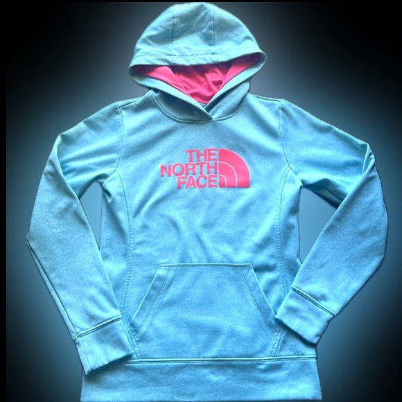 The north face athletic fleece hoodie sweatshirt small blue front pocket S - Picture 3 of 14